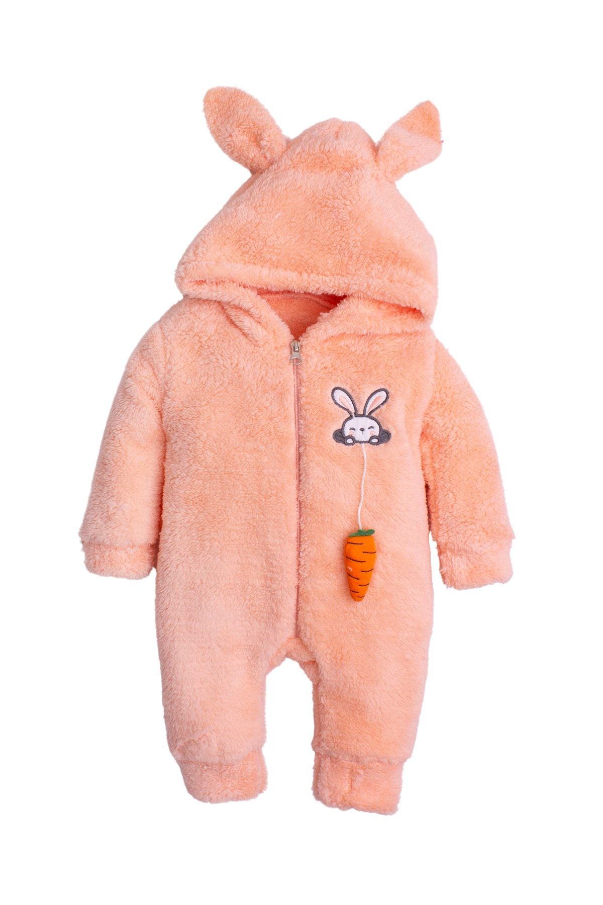 sevimli tavşan Unisex Fermuarlı Kışlık Bebek Uyku Tulumu bebek Tulumu bebek Kostümü